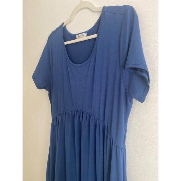 You & Me Blue High-Low Short Sleeve Dress Size XL Soft & Flowy - Picture 3 of 4